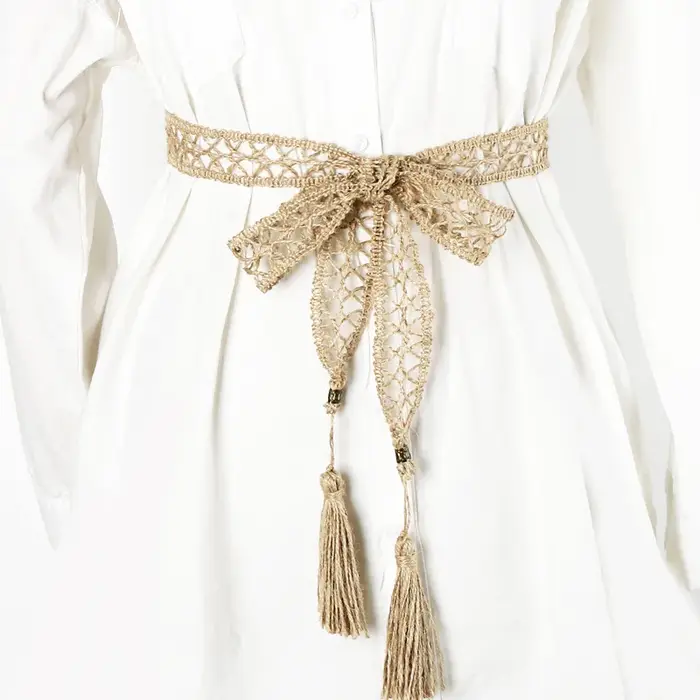 Ceinture tressée en macramé pour femmes