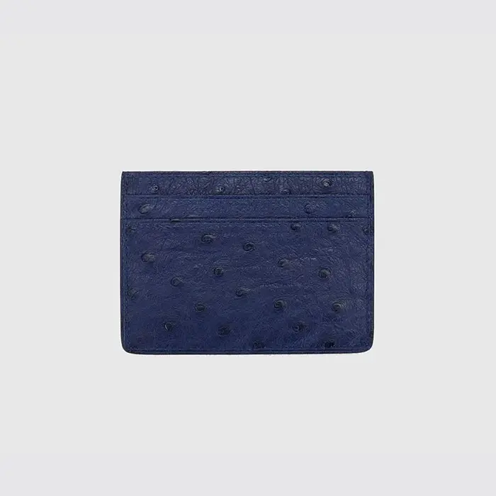 Porte-cartes unisexe en cuir véritable pour hommes et femmes, marque de mode, étui de luxe, cuir d'autruche véritable, porte-cartes de crédit, petit sac, portefeuille