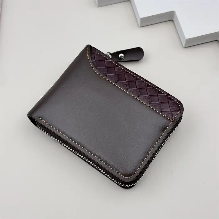 Portefeuille en similicuir de luxe personnalisé pour homme, avec embossage sur le dessus, corps en s