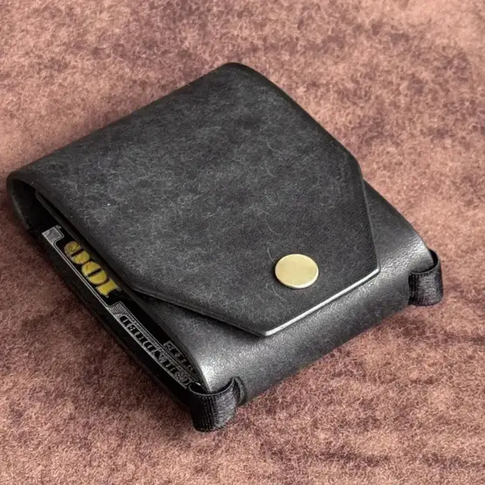 Porte-monnaie à accès rapide — Portefeuille en cuir PU / Porte-billets — Clip organisateur