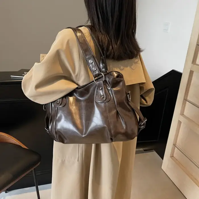 Sac à bandoulière spacieux de marque rétro pour femmes