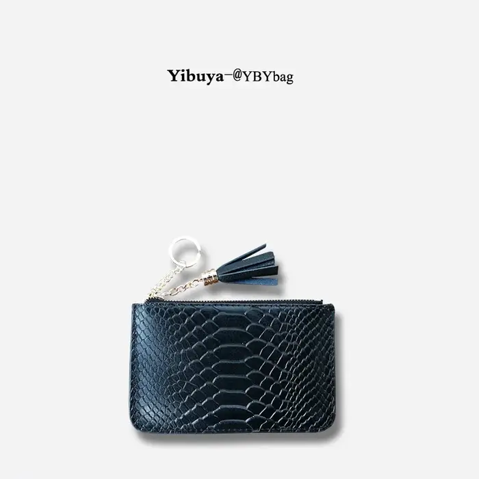 Portefeuille court en cuir motif serpent pour femmes, nom personnalisé, Ultra fin, Simple, fermeture