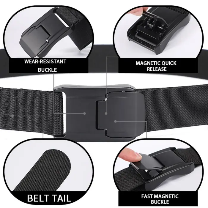 Nouvelle ceinture extensible pour hommes et femmes, boucle à dégagement rapide, solide, en vrai Nylo