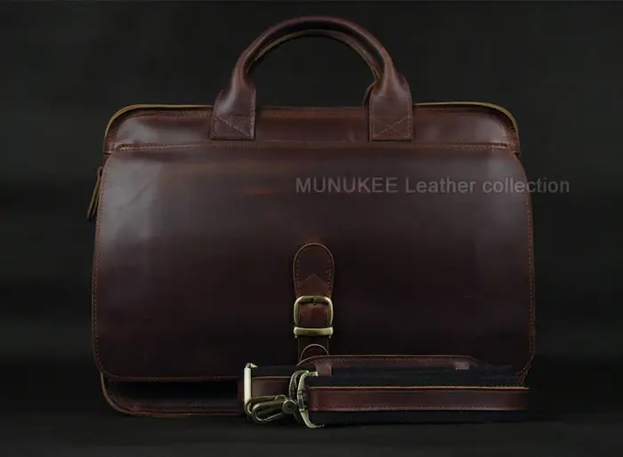 Porte-documents de luxe en cuir véritable pour hommes