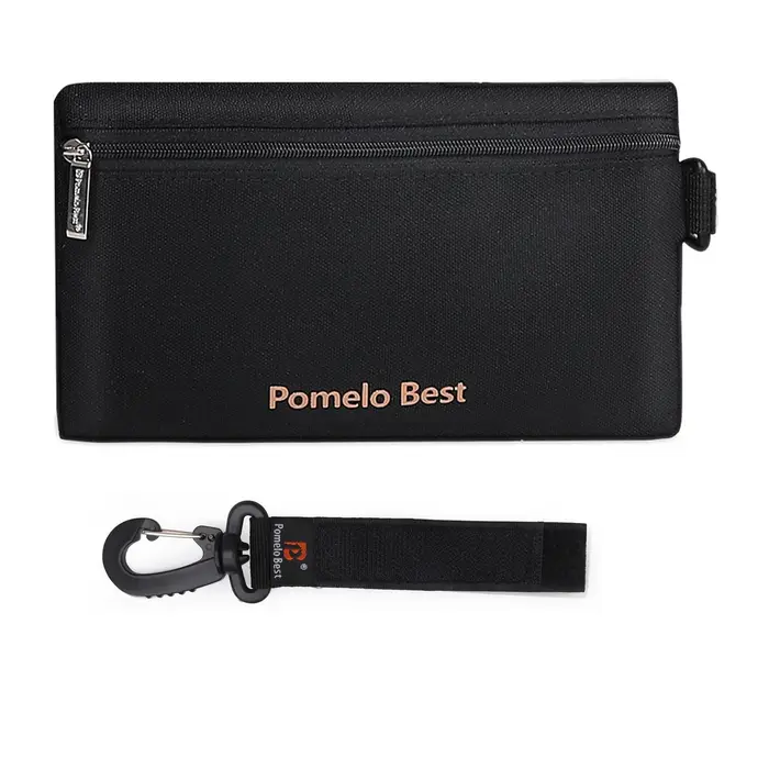 Portefeuille à fermeture éclair en tissu Oxford Pomelo Best avec crochet, pochette multifonctionnell