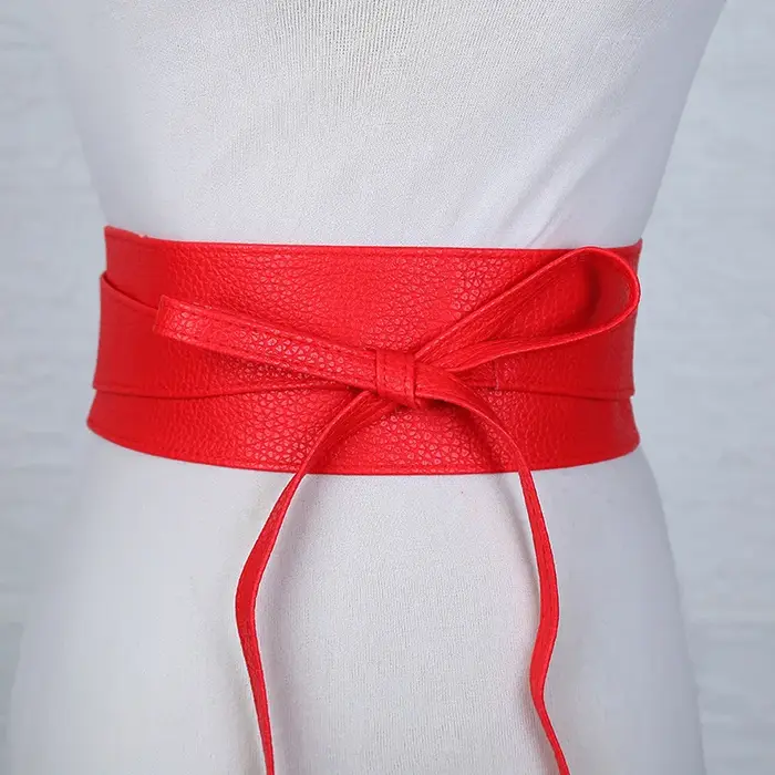 Mode femmes ceinture pour robe en cuir nœud papillon larges ceintures ceinture manteau Corset concep