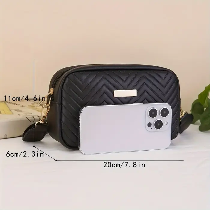 Mini portefeuille à bandoulière matelassé à la mode minimaliste
