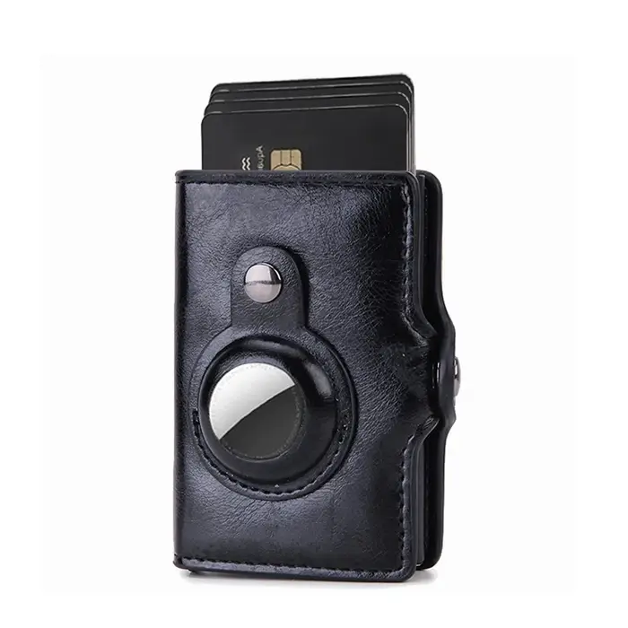 Porte-carte Rfid en carbone pour hommes et femmes, portefeuille Airtag, sac d'argent, porte-monnaie 