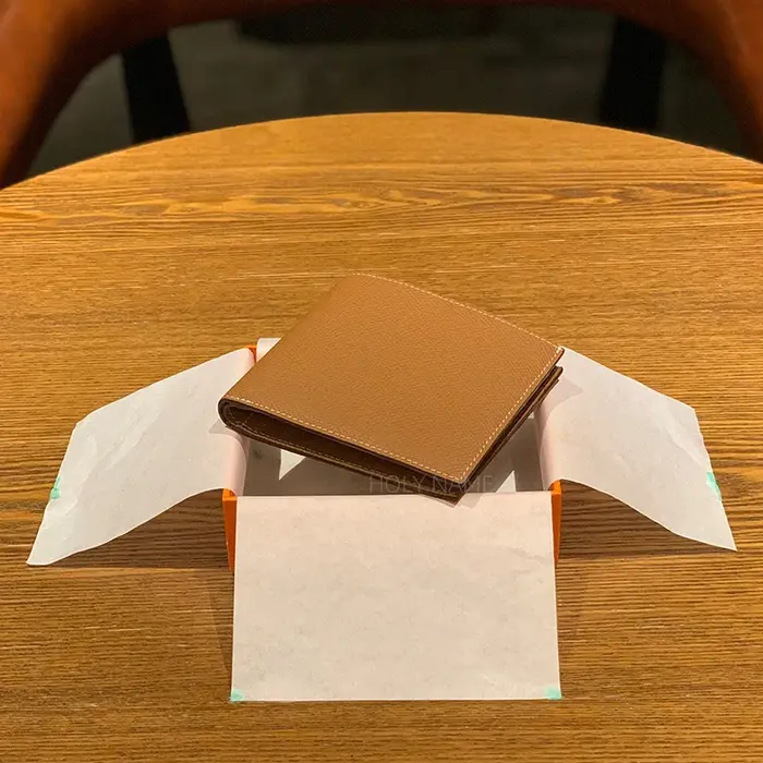Portefeuille de luxe en cuir véritable avec lettres personnalisées pour hommes et femmes