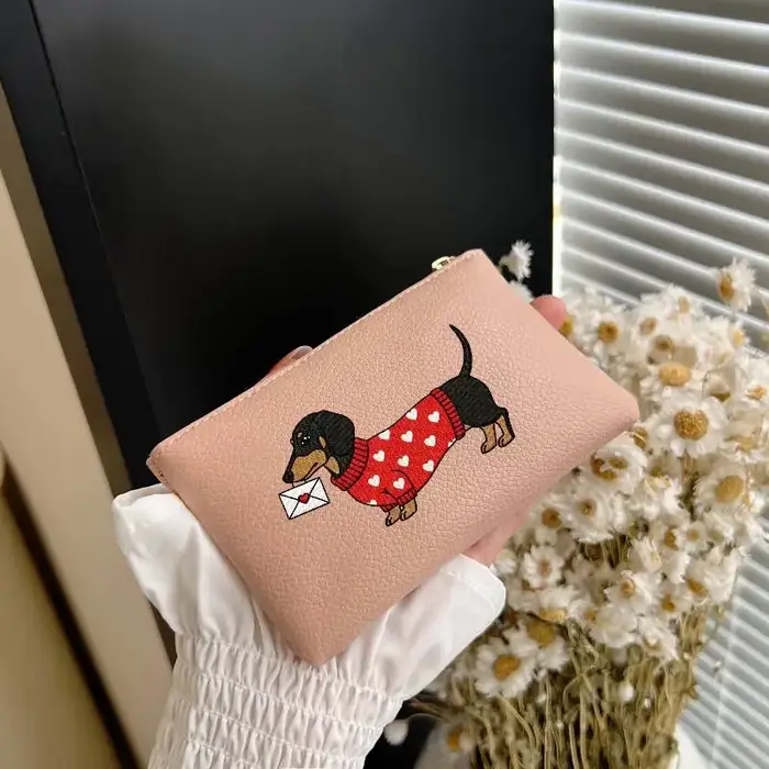 Porte-monnaie en cuir PU avec fermeture éclair