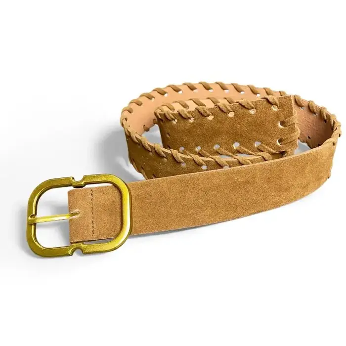 Maillard Styles rétro mode ceinture en daim avec boucle en métal