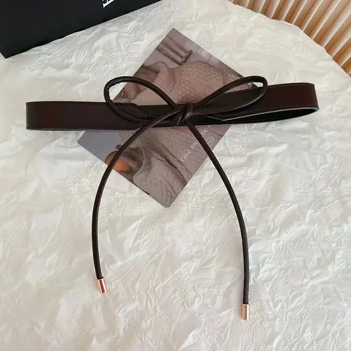 RICYGVM – ceinture fine en cuir nouée pour femmes coréennes, mode Simple, pull, manteau, ceinture dé