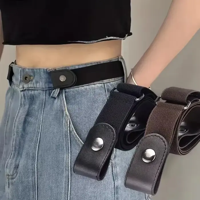 Ensemble de 2 ceintures élastiques sans boucle pour femmes