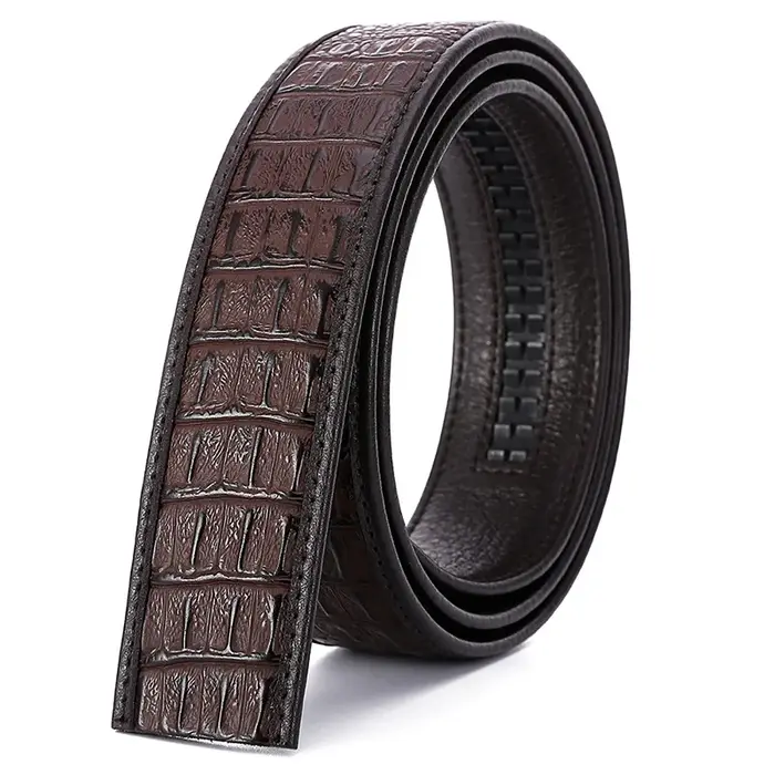 MYMC Ceinture en cuir de vachette double couche pour homme
