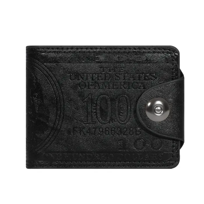 Portefeuilles pour hommes avec 100 dollars américains motif portefeuille homme en cuir Walet Photo p