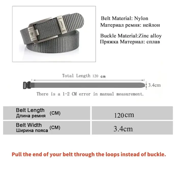 Ceintures en toile à boucle automatique en métal de luxe pour hommes
