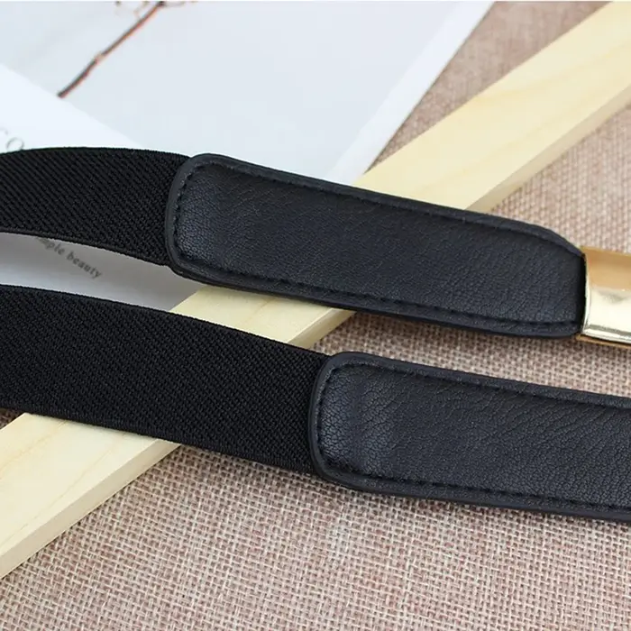Ceinture élastique pour femmes, ceinture de taille fine avec boucle en métal