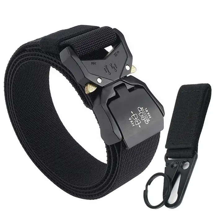 VATLTY 140cm ceinture élastique pour hommes en alliage d'aluminium boucle à dégagement rapide