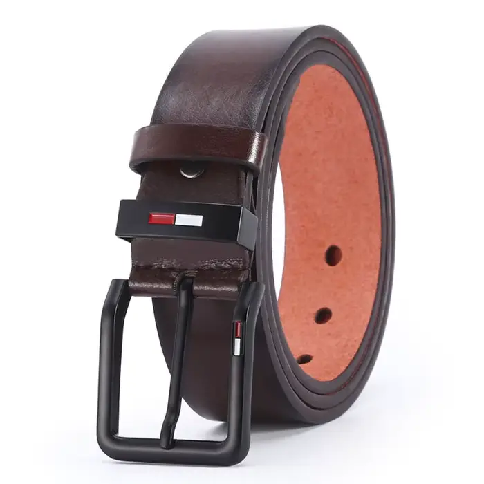 Ceinture carrée en alliage de cuir PU pour hommes, broche, noir, café, marron, environnement de tail