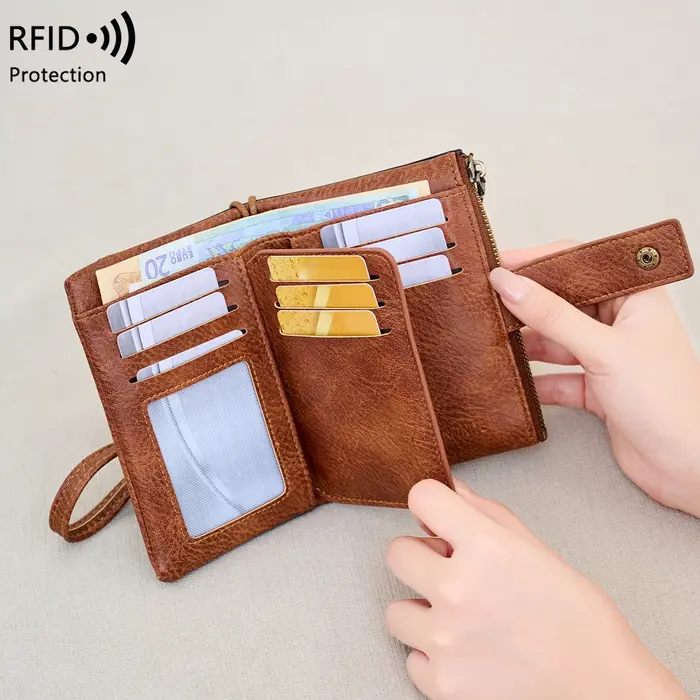 Portefeuille Vintage bloquant RFID pour femmes