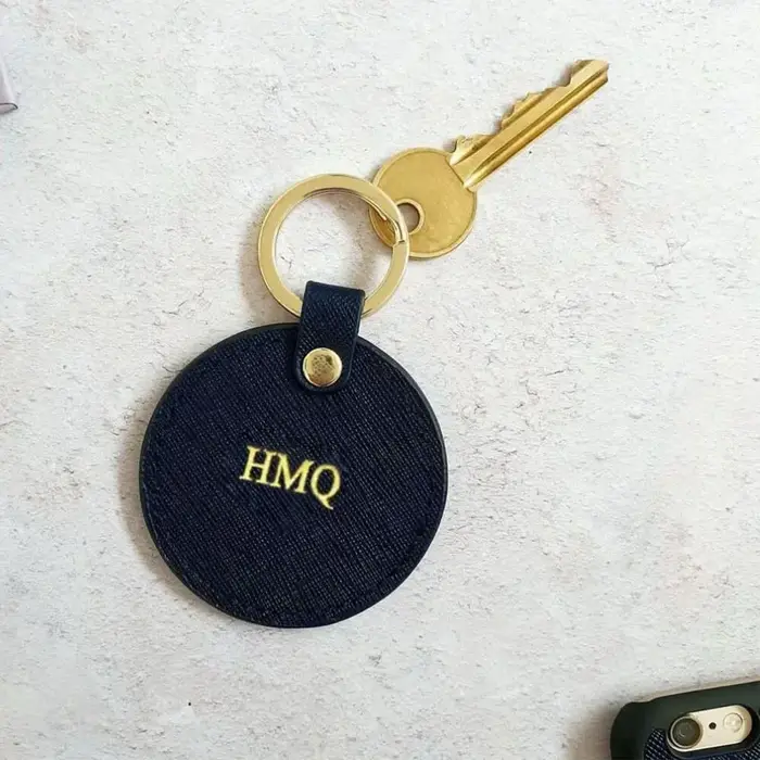Porte-clés rond initial personnalisé gratuit