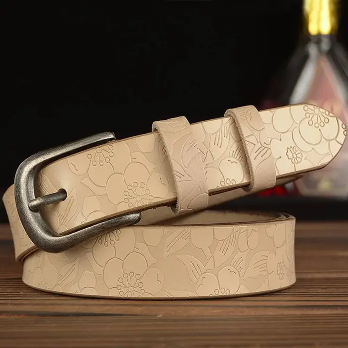 Longueur: 110-120 cm femmes ceinture en cuir véritable femme