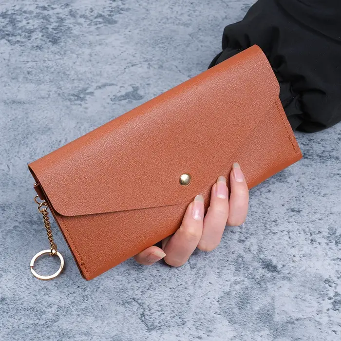 Nouveau Portefeuille Long Portable pour Femme, Pochette Tendance avec Pince à Billets, Multiples Emp