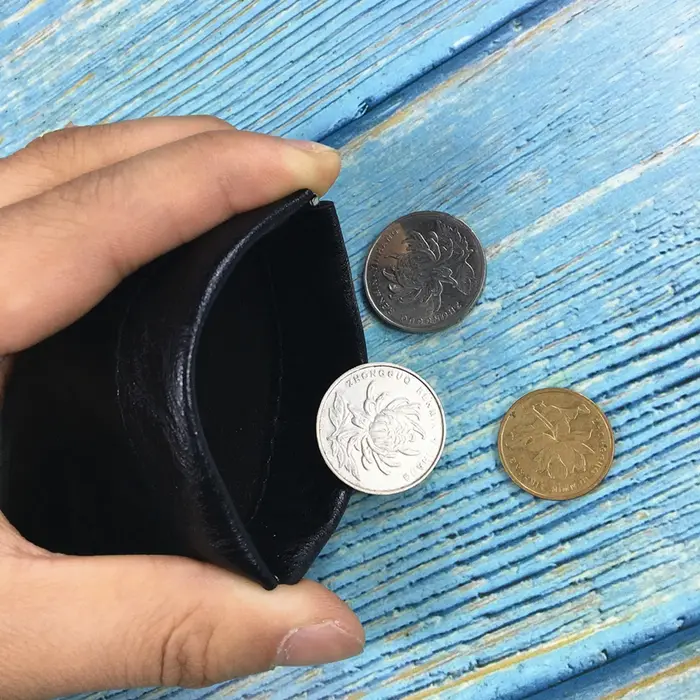 Porte-monnaie en cuir PU noir pour hommes