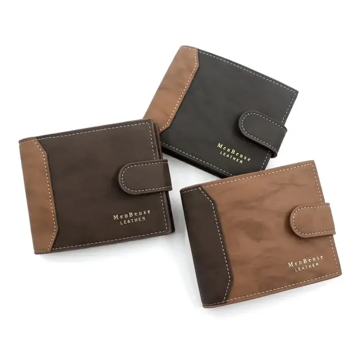 Portefeuille en cuir PU avec moraillon pour homme