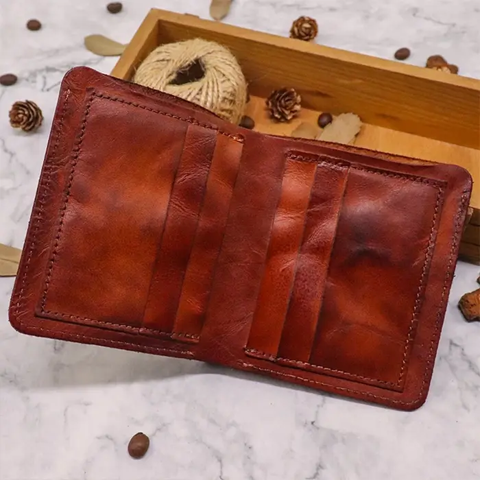 Portefeuille en cuir véritable pour hommes