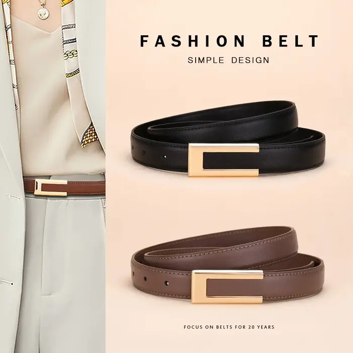 Ceinture en cuir véritable pour femme