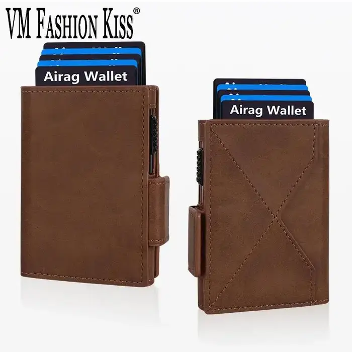 VM FASHION KISS hommes portefeuille en alliage d'aluminium automatique Pop-Up porte-carte multi-fentes Portable antivol