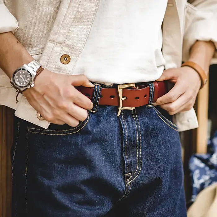 Maden-Ceinture en cuir de vache pour homme