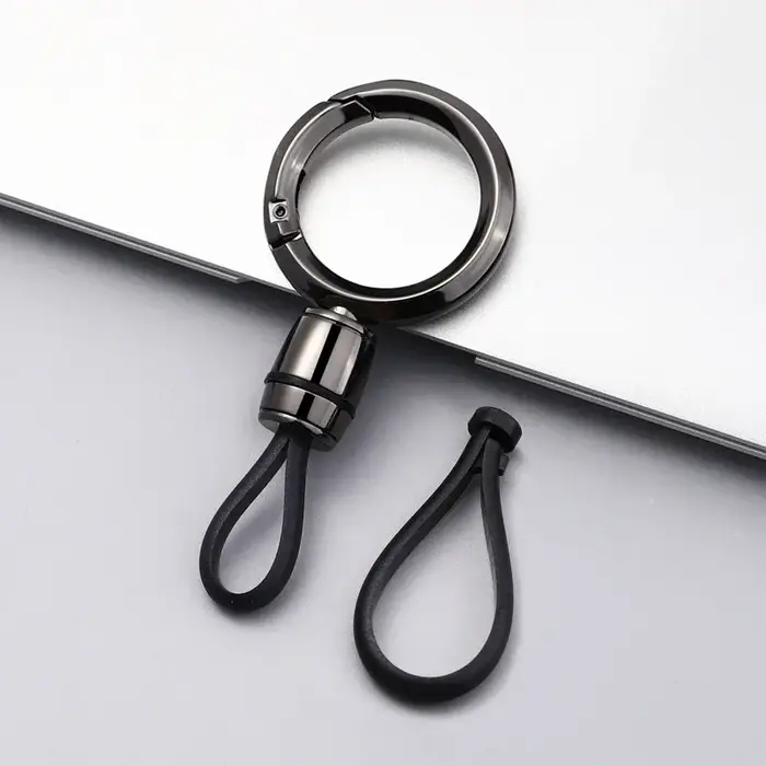 Porte-clés en métal minimaliste pour hommes, porte-clés de voiture Anti-perte sécurisé avec porte-cl