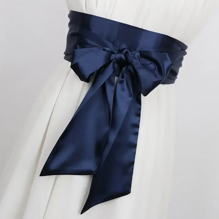Ceinture large en ruban de Satin pour femmes