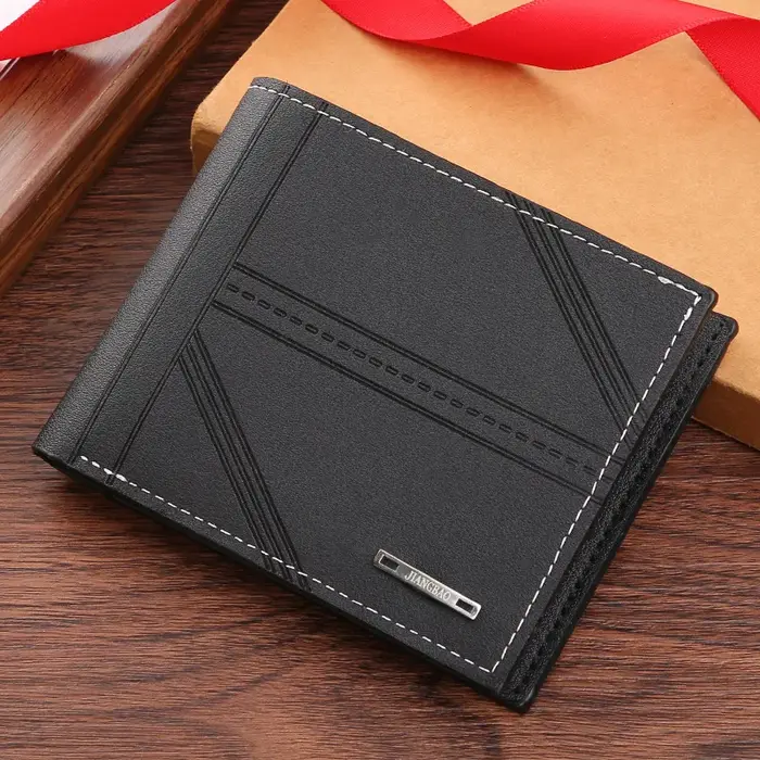 Portefeuille en cuir souple horizontal pour hommes