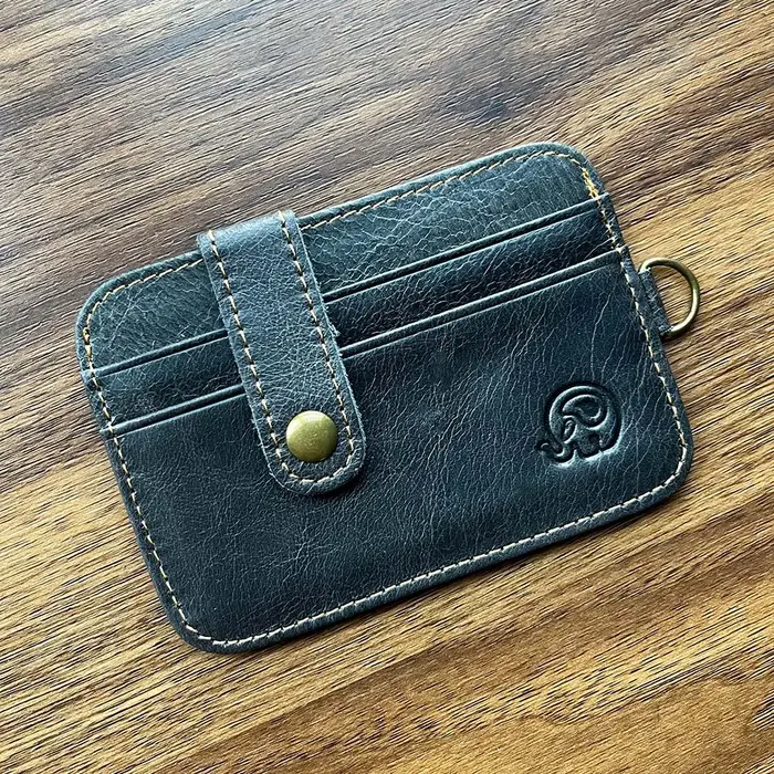 Porte-cartes en cuir véritable pour hommes