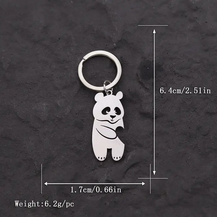 Porte-clés romantique en forme de cœur et de Panda, Animal mignon, cadeau pour enfants, bijoux en ac