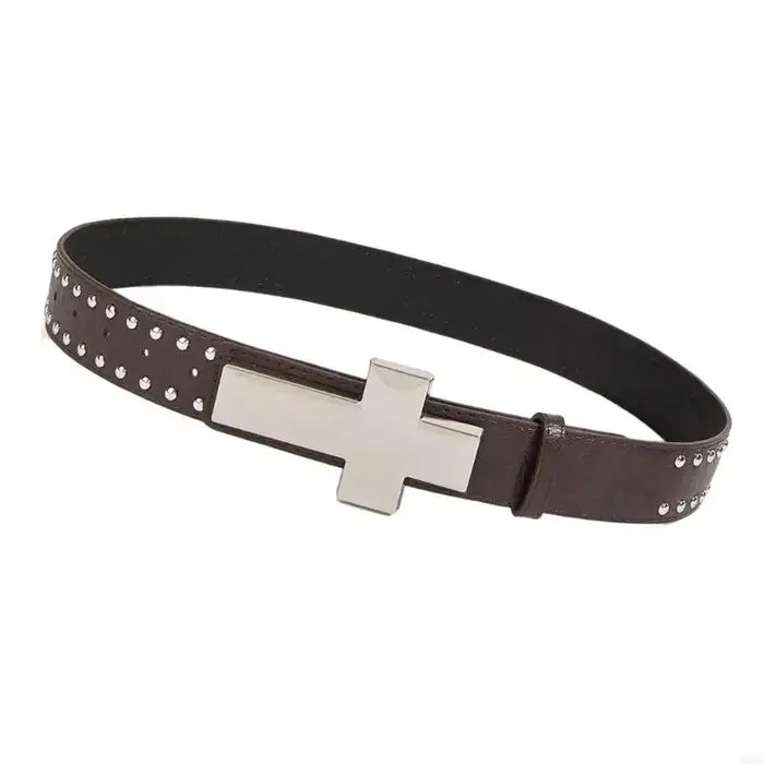 Ceinture cloutée Crucifix élégante pour hommes femmes