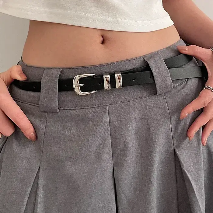 Ceintures de Style minimaliste pour femmes, simples, couleur unie, polyvalentes, placage de couleur