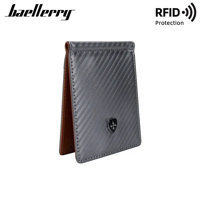 Baellerry Portefeuille RFID en fibre de carbone pour homme, porte-cartes de visite ultra fin avec anti-démagnétisation