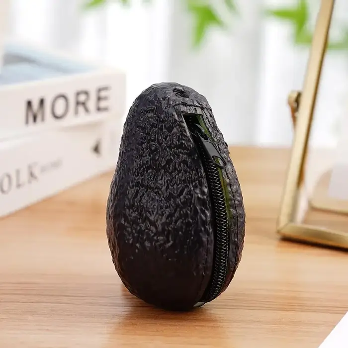 Porte-monnaie en forme d'avocat de dessin animé avec fermeture éclair