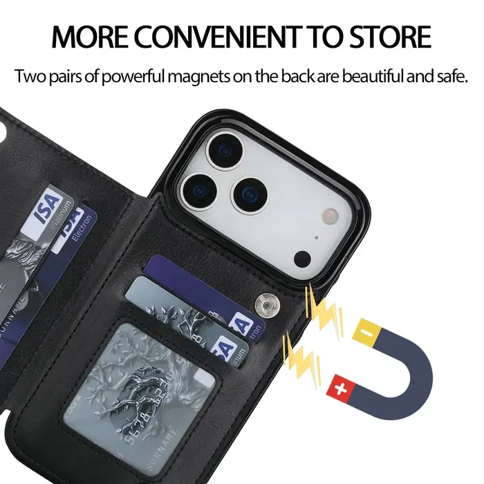 Étui portefeuille avec porte-carte pour iPhone 17/Air/17 Pro/17 Pro Max