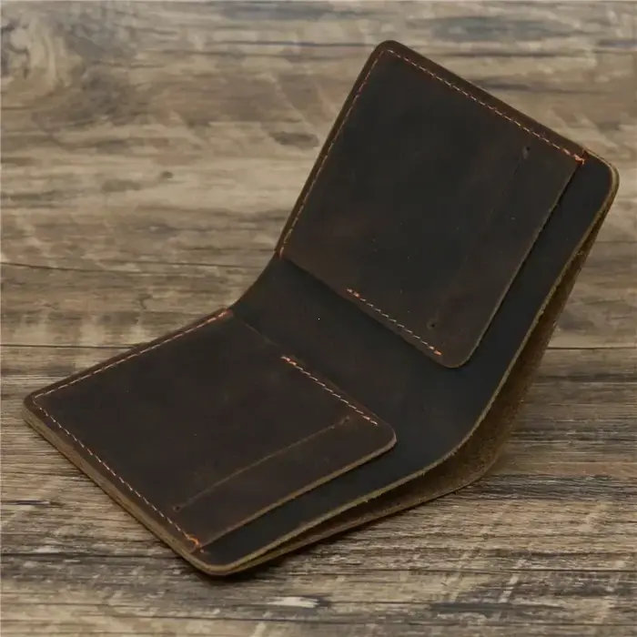 Portefeuille en cuir Crazy Horse pour hommes