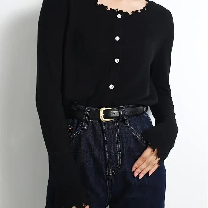 Ceinture simple décorative noire pour femmes