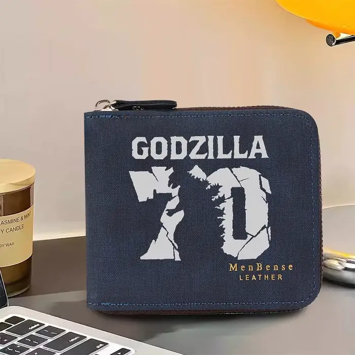 Portefeuille Godzilla tendance avec fermeture éclair