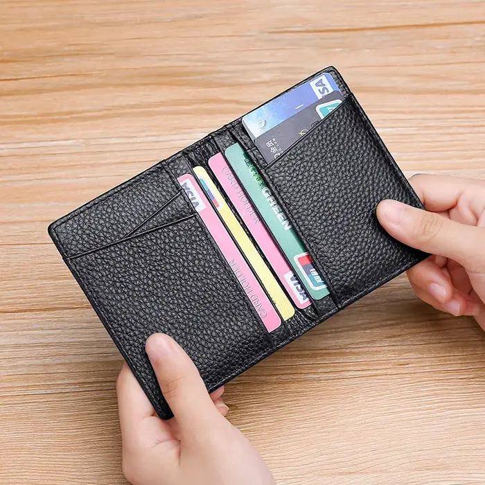 YUECIMIE portefeuille souple Super mince en cuir véritable Mini porte-carte de crédit portefeuilles sac à main