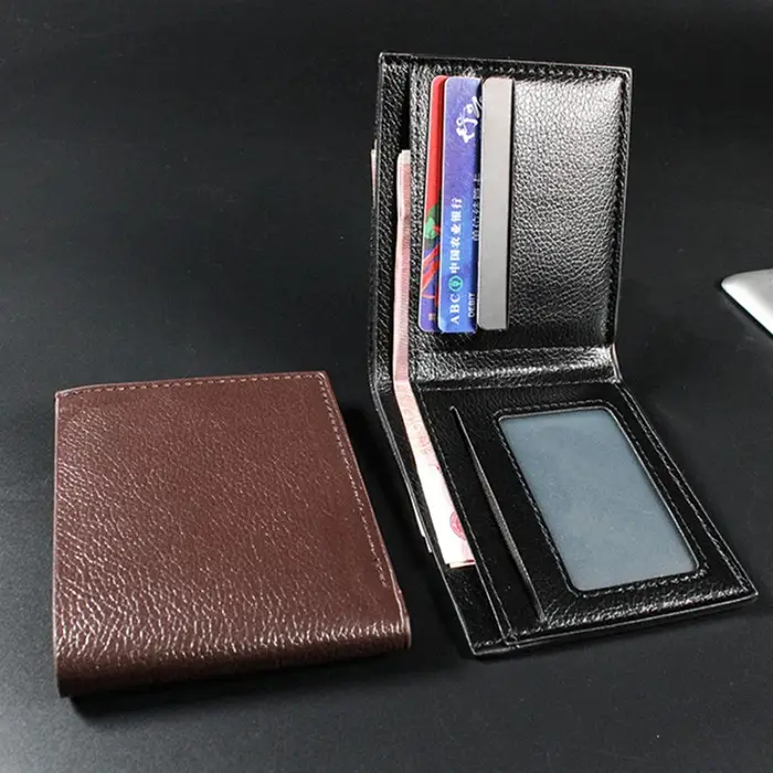 Portefeuille en cuir véritable pour homme
