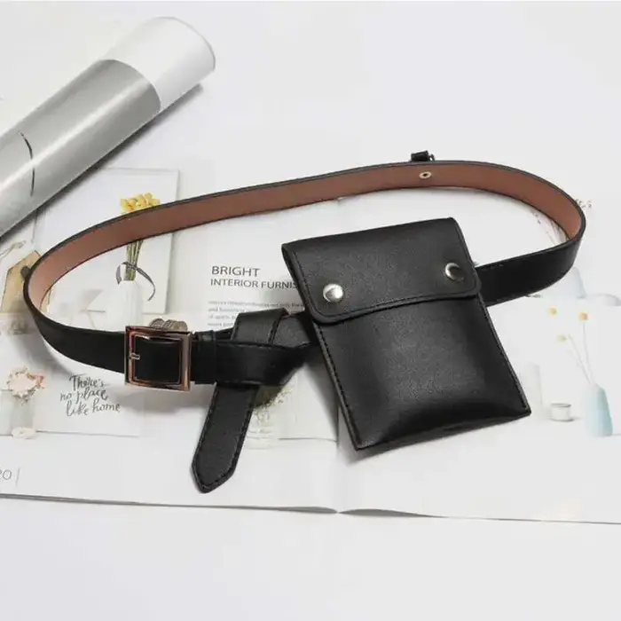 IEFB sangles toutes les mathématiques hommes femmes ceinture Mini-paquet nouvelle mode noir PU cuir ceintures vêtements accessoires multi-usages 9Y116