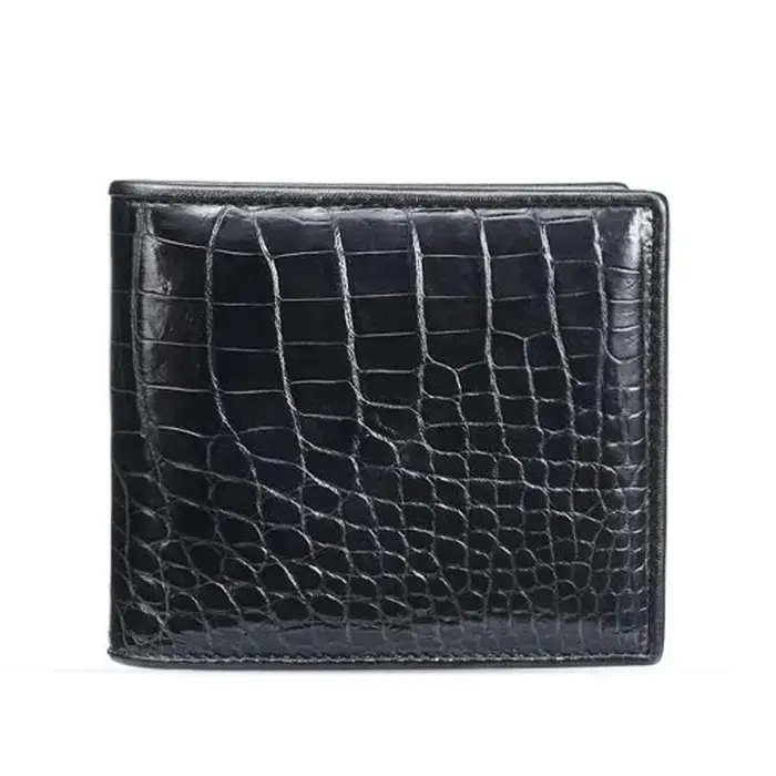 Portefeuille en cuir d'alligator véritable pour hommes, porte-cartes, sac à main, crocodile, marque 